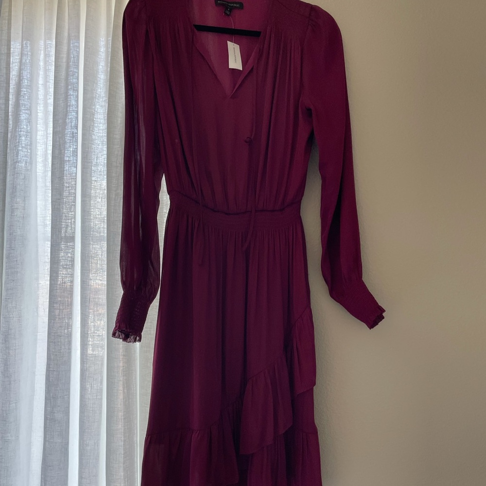 Pink Long Sleeve Wrap Dress Size 6 Tall